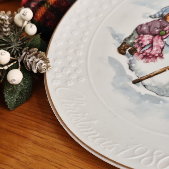 エイボン AVON クリスマス 飾り皿 デコレーション プレート 1986