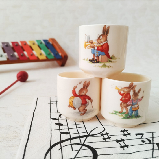 美品.セール中　vintage ロイヤルドルトン Bunnykins 3個セット Royal Doulton Bunnykins ロイヤルドルトン