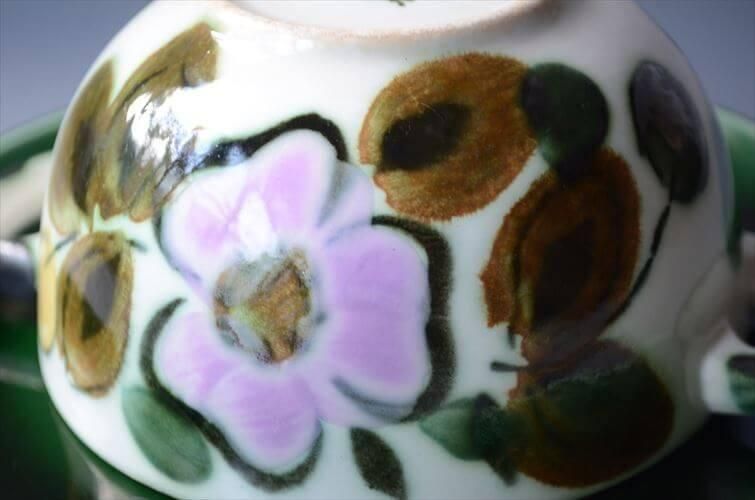 ヴィンテージ アンティーク　ホーロー ≫ヴィンテージ デッド 未使用*ワカバト*フラワー ホーロー