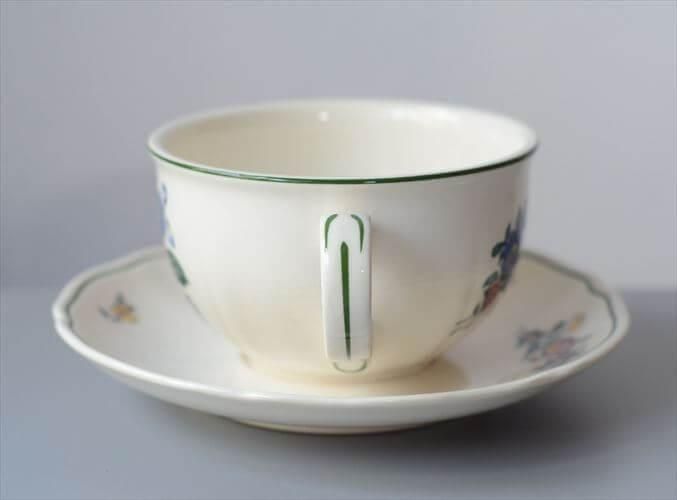 ヴィンテージ アンティーク ホーロー カップ&ソーサー 1960～70年代 ベルギー製 BOCH In the mood スープカップ