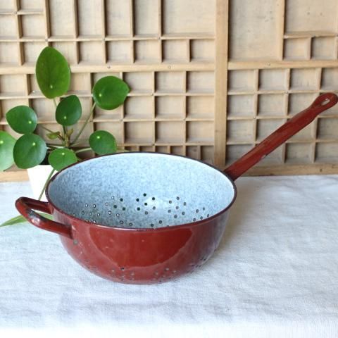 フランスヴィンテージ☆ホーローの水切り☆コランダー - ANTIQUE