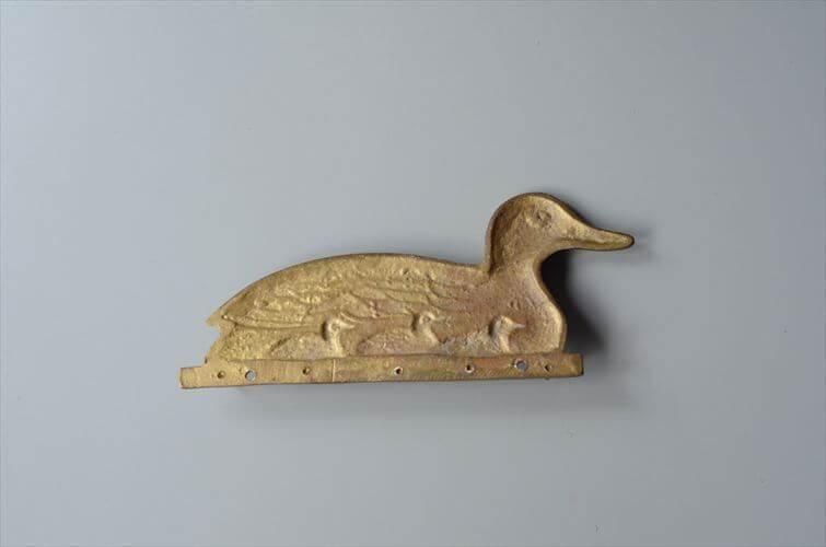 ブロカント真鍮カモの壁掛けキーフックアンティーク