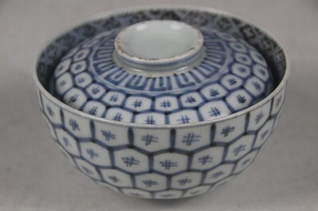 染付亀甲紋飯茶碗5客セット - ANTIQUE LEAVES