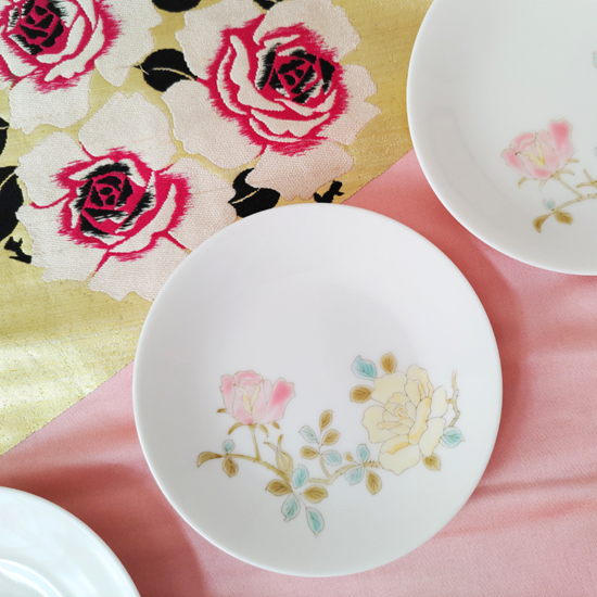 フランス　アンティーク　プレート　オーバル　赤系 フランス アンティーク プレート オーバル 赤系