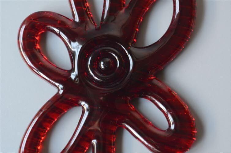 1960～70年代頃 スウェーデン製 Bergdala かわいい花のガラスの