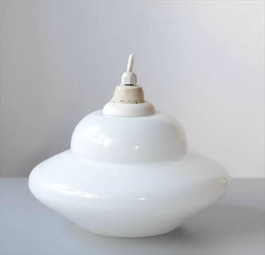 デンマーク製 ホワイトガラスのペンダントライト 北欧 ランプ