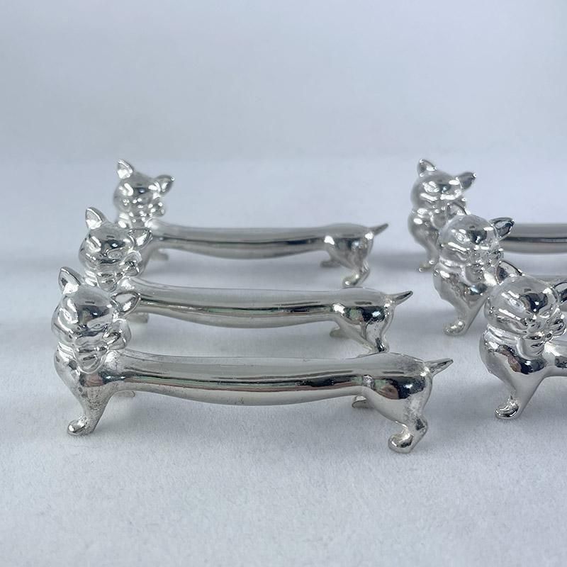 アンティークフランス　カトラリーレスト　セット　箸置き ナイフレスト カトラリーレスト 箸置きにも 猫 アニマル 在庫2