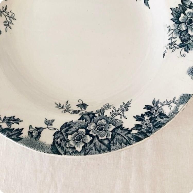 スープ皿 野ばらの陶磁器 1900年代のアンティーク