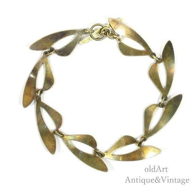 1950s 60s vintage フランス製 シルバー ブレスレット Franch Vintage Oval Rectangle Silver Chain Bracelet フランス