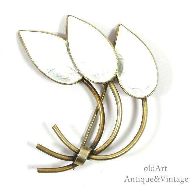 ヴィンテージ＊ブローチ　フラワー　ボタニカル　シルバー　北欧　アンティーク ヴィンテージ＊ブローチ ボタニカル フラワー シルバー