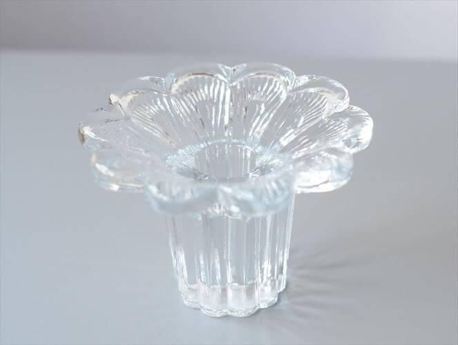 スウェーデン製 Nybro Flower ガラスキャンドルホルダー Paul