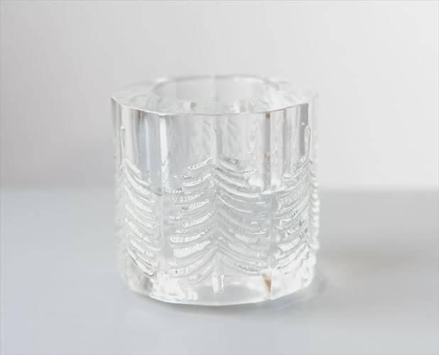 ガラス製もみの木モチーフのキャンドルホルダーアンティーク