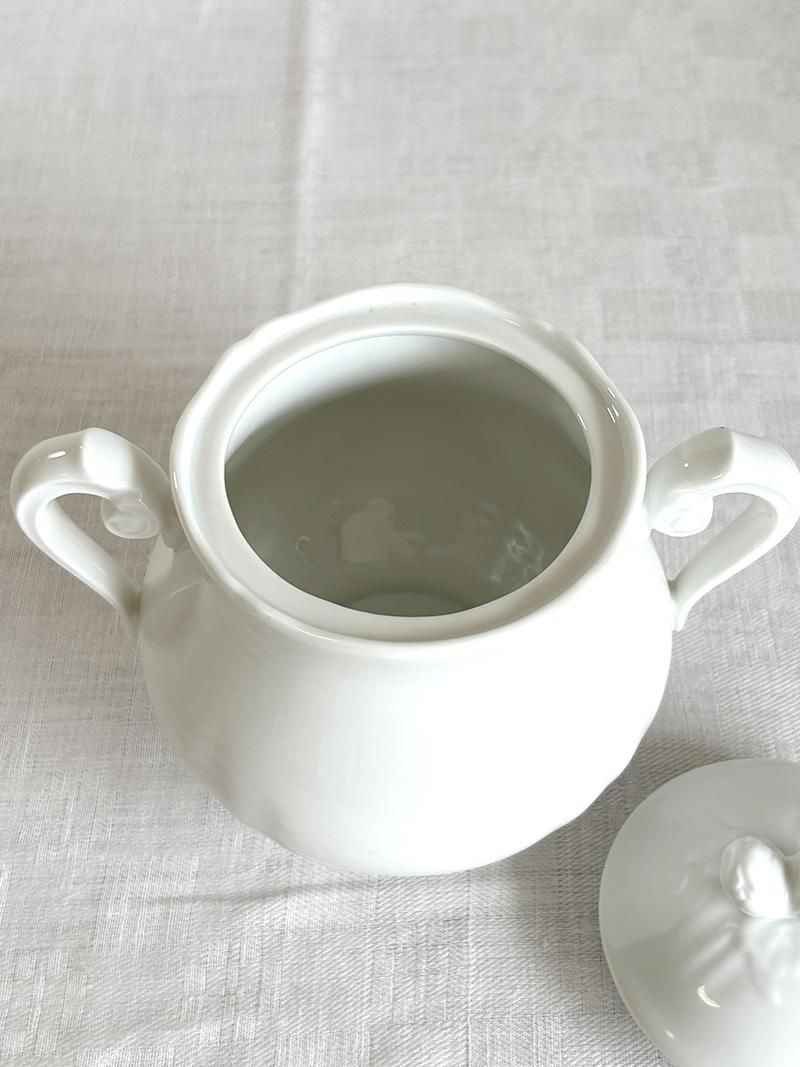 陶磁器リモージュの優雅な白磁ミルクシュガーアンティーク