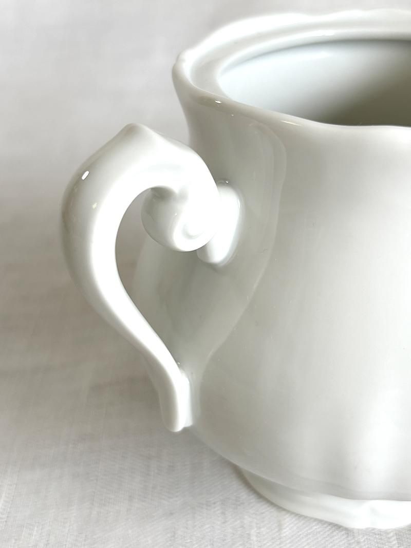 陶磁器リモージュの優雅な白磁ミルクシュガーアンティーク