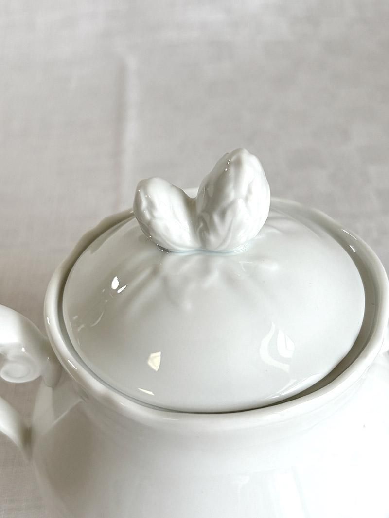 陶磁器リモージュの優雅な白磁ミルクシュガーアンティーク