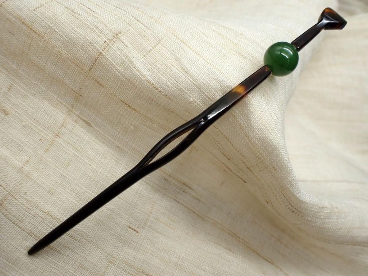 アンティーク 昭和初期 京都 小野春宝飾店 銀製平打ち簪