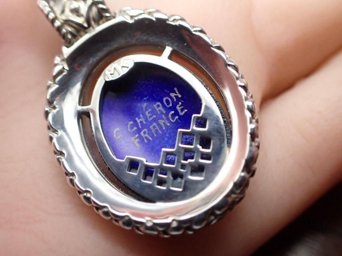 七宝ジュエリーK18シルバーのペンダントアンティーク