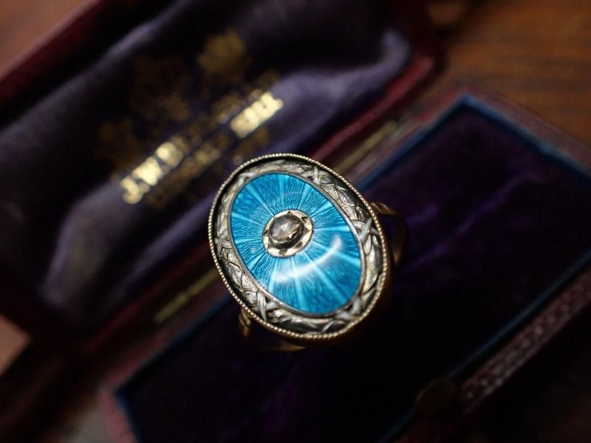 アンティーク オパールリング 14号