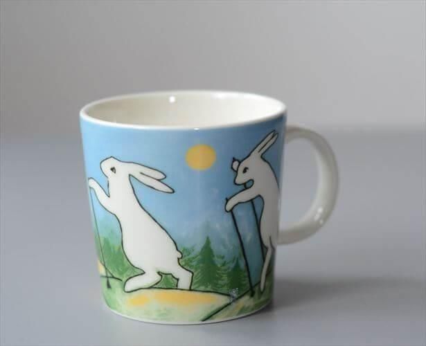 ARABIA Helja Liukko-Sundstrom Nordic Walking Bunny マグカップ