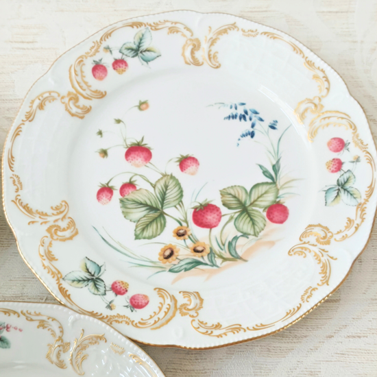 フルーツモチーフのロココ様式4ピースセットアンティーク