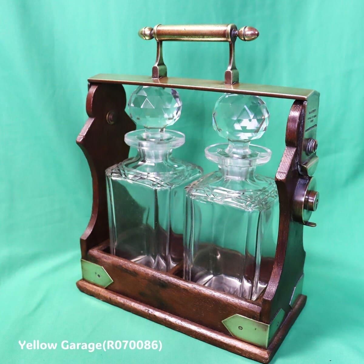 アンティークデキャンタキャディクリスタルガラスの英国製