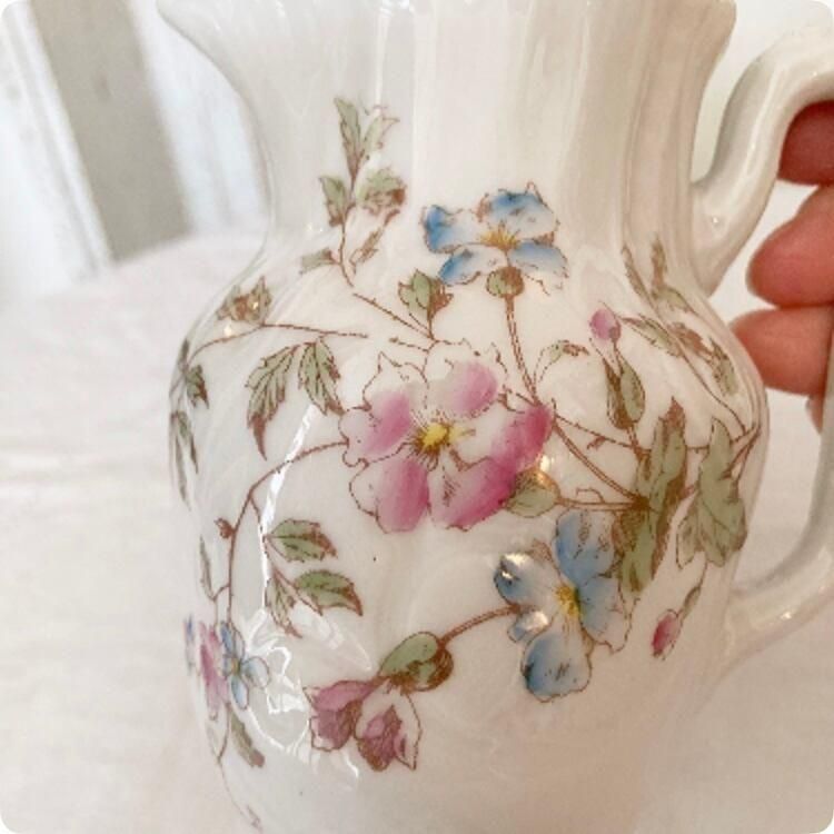 ミルクピッチャー1900年代フランス製花柄アンティーク
