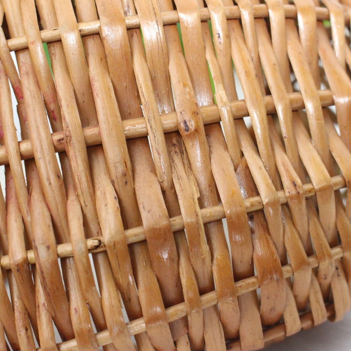 フランス蚤の市ブロカント☆アンティーク 飴色ラタン パニエ/籠 籐編み