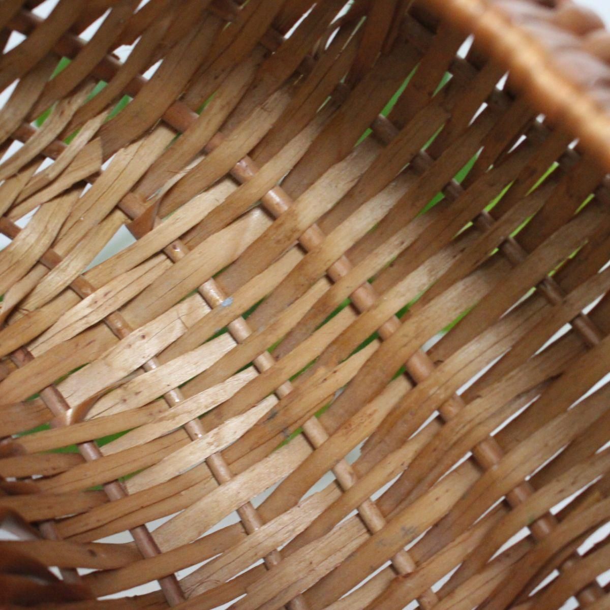 フランス蚤の市ブロカント☆アンティーク 飴色ラタン パニエ/籠 籐編み