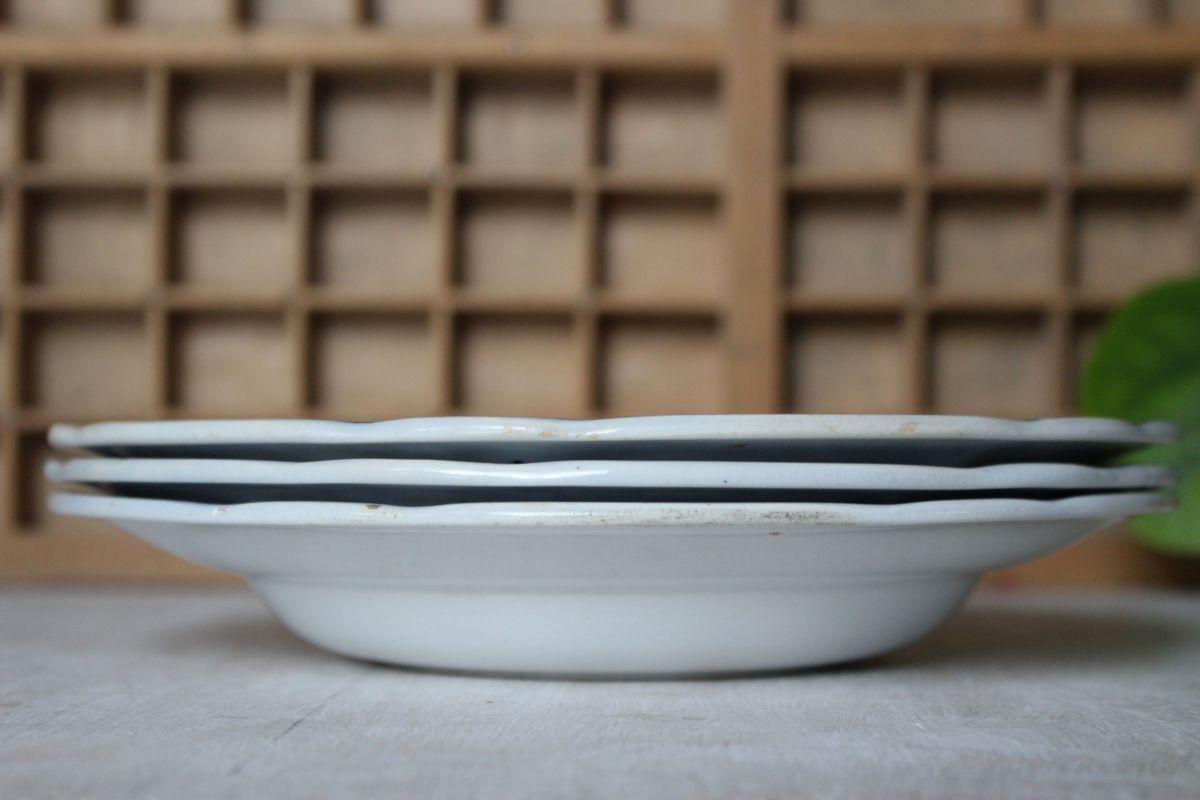 フランスアンティーク ひいらぎの深皿 サルグミンヌ HOUX 2枚セット