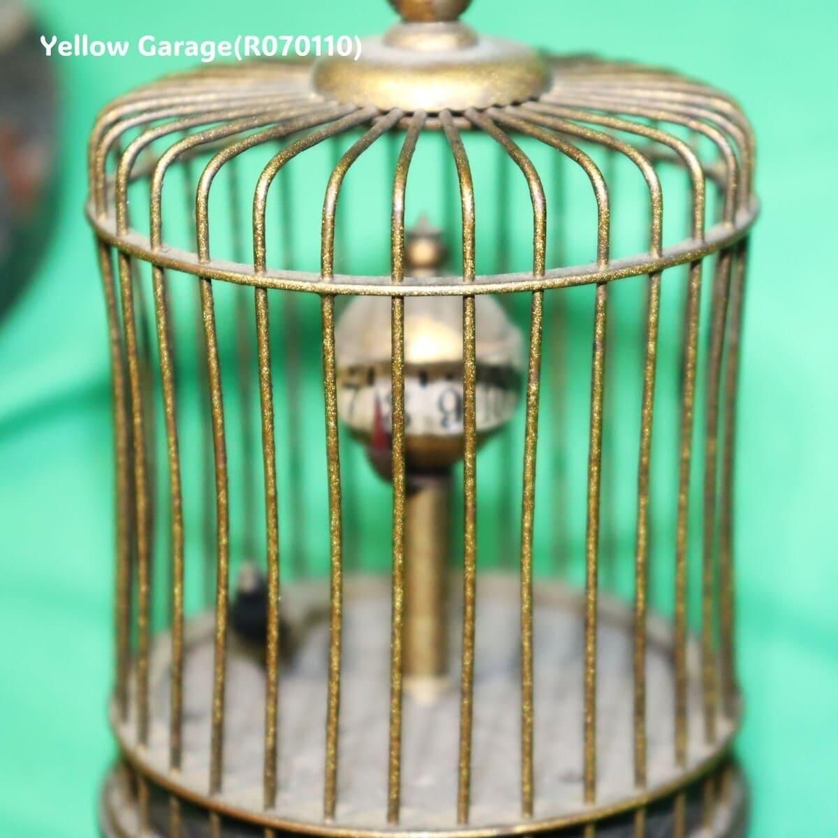 ヴィンテージ 鳥かご型ロータリークロック（マーブルベース