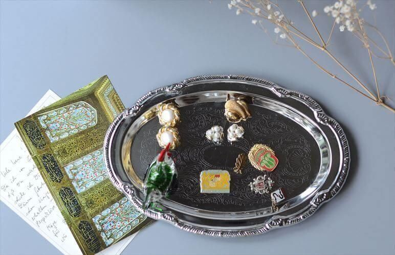 ドイツから シルバープレート オーバルトレー 24x16 楕円トレイ 銀彩