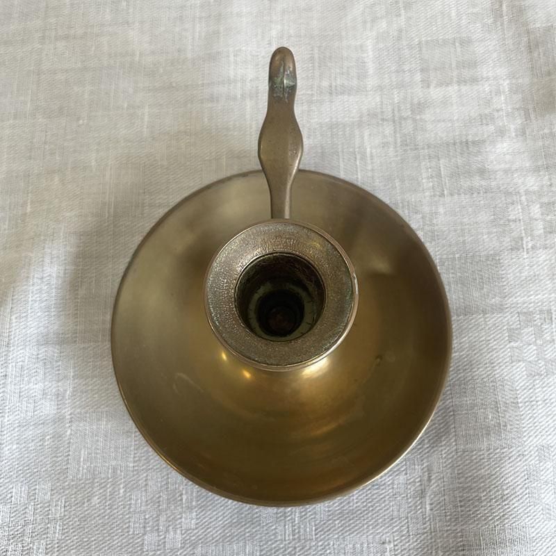 真鍮製 キャンドルホルダー トレー付き 指かけあり