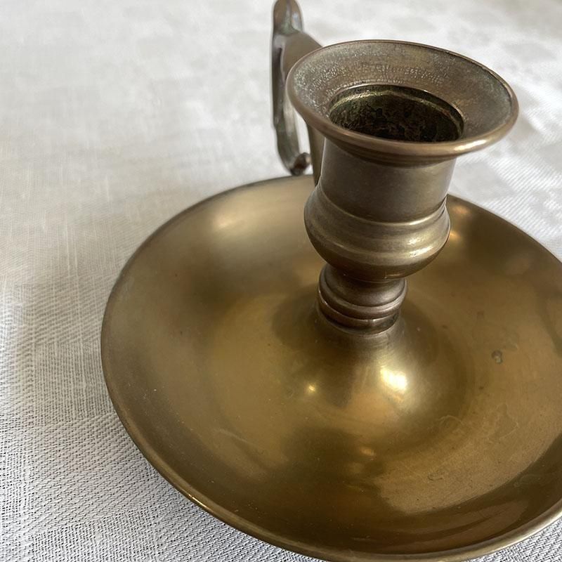 真鍮製 キャンドルホルダー トレー付き 指かけあり