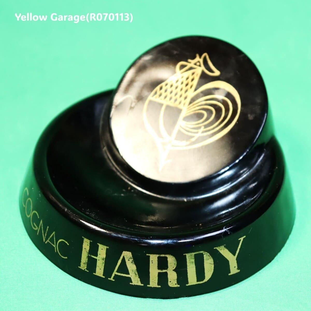 ウイスキー　コニャック　灰皿 HARDY コニャック・ゴールドロゴ付き ベークライト灰皿（ヴィンテージ