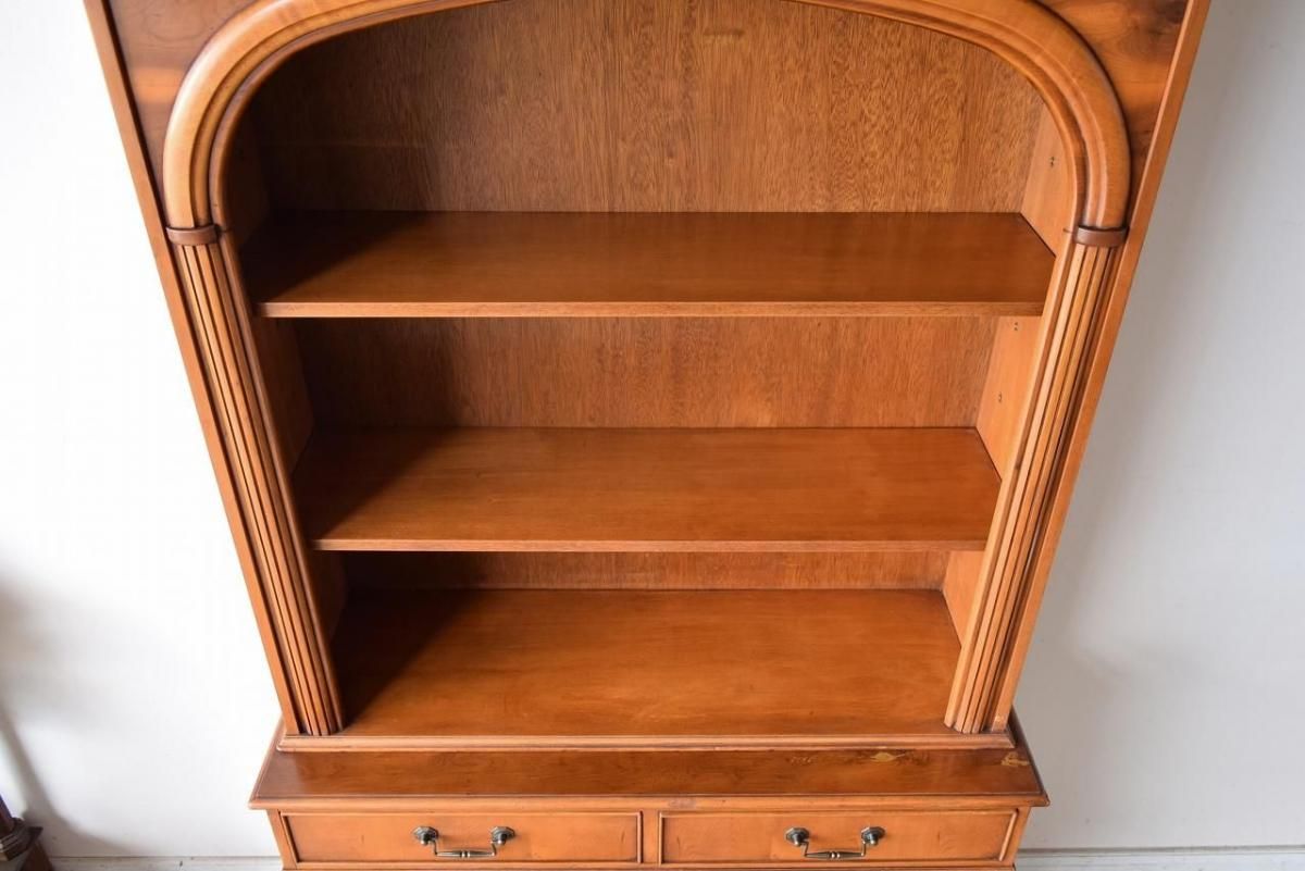 木製アーチ型　アンティーク　ガラスキャビネット アーチ型のガラス扉が開く！コーナーキャビネット 58265 アンティーク