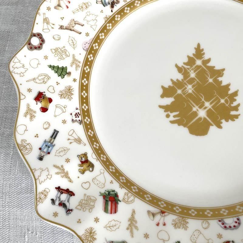 ビレロイ＆ボッホ ノエル クリスマスプレート ゴールドツリー 箱付き