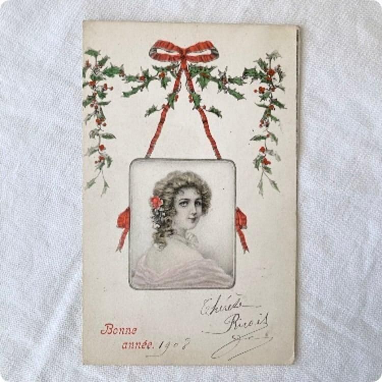 バラの美しい花柄 真鍮製 インクスタンド