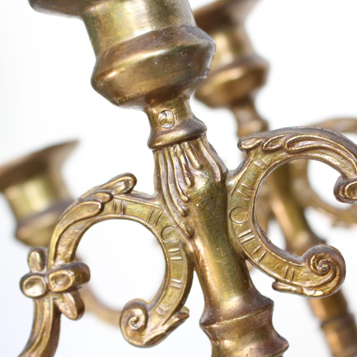 フランス アンティーク☆真鍮製 ペア エンジェルのキャンドルスタンド