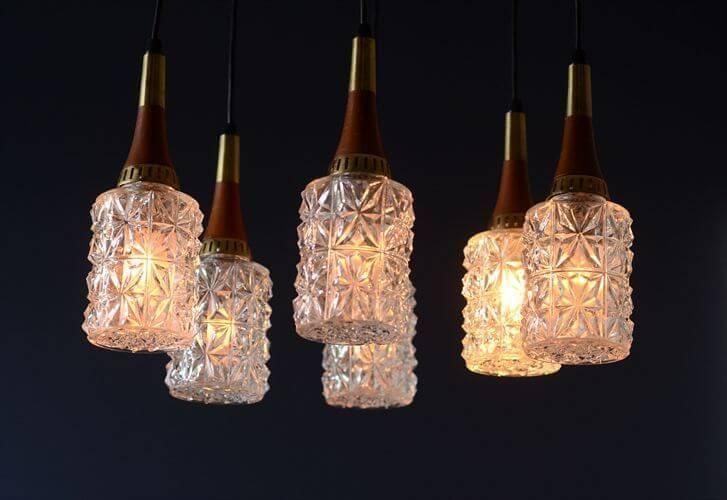 ドイツ製 1960年代頃の6灯カスケードランプ シャンデリア ミッド