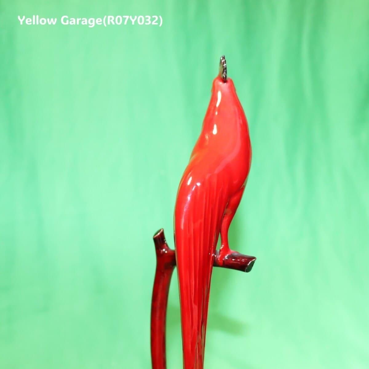 希少・Noritake（ノリタケ）赤釉オナガドリ陶磁器像／ヴィンテージ／高