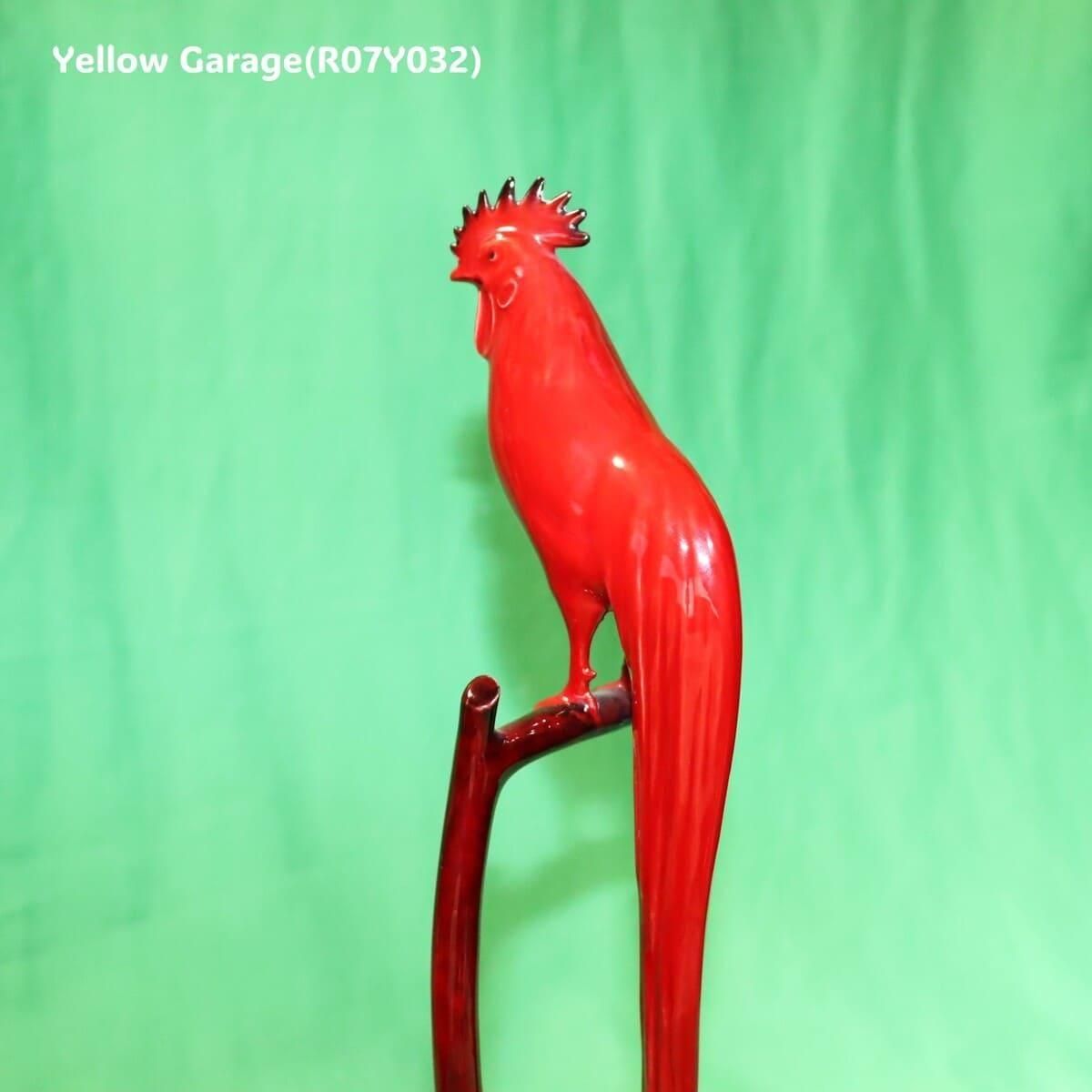 希少・Noritake（ノリタケ）赤釉オナガドリ陶磁器像／ヴィンテージ／高