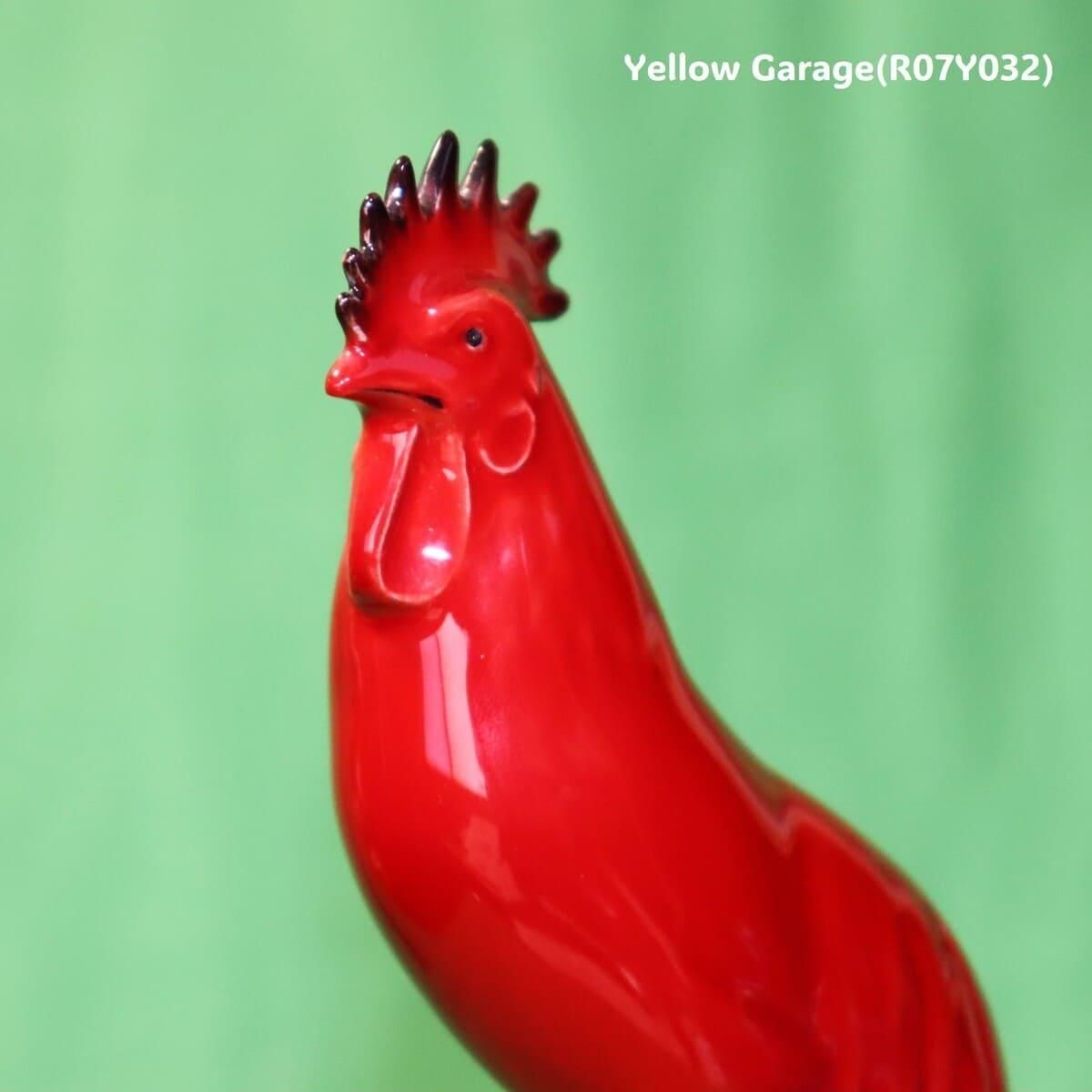 希少・Noritake（ノリタケ）赤釉オナガドリ陶磁器像／ヴィンテージ／高