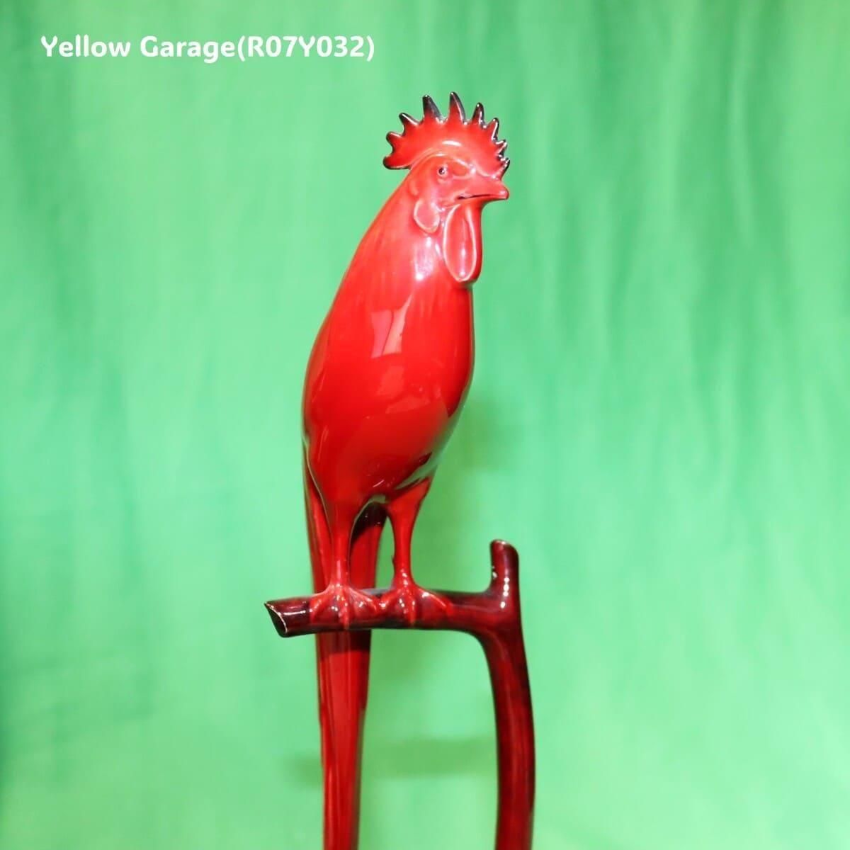 希少・Noritake（ノリタケ）赤釉オナガドリ陶磁器像／ヴィンテージ／高