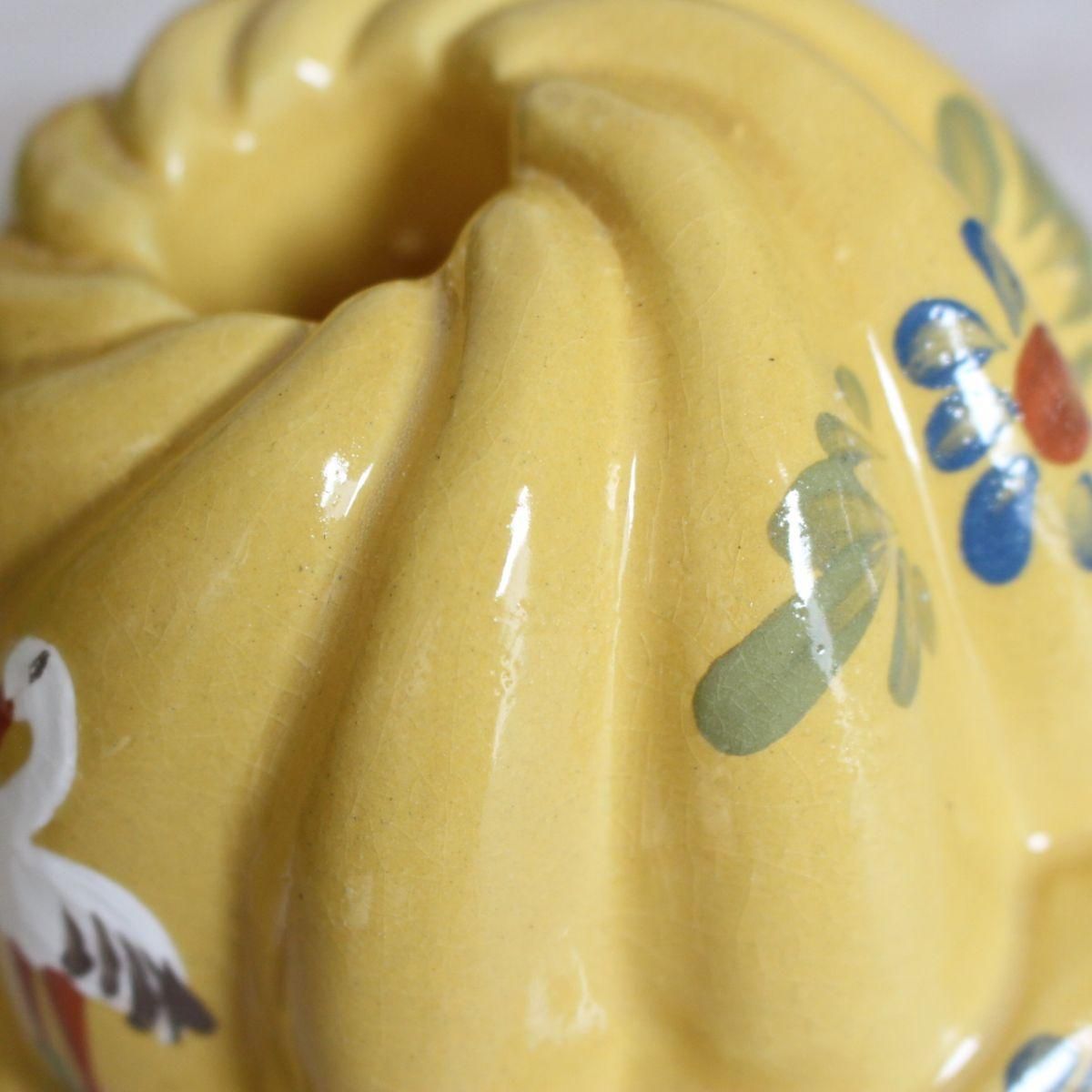 フランス アルザス地方 ☆ 陶器 クグロフ型 幸せを運ぶ鳥コウノトリ