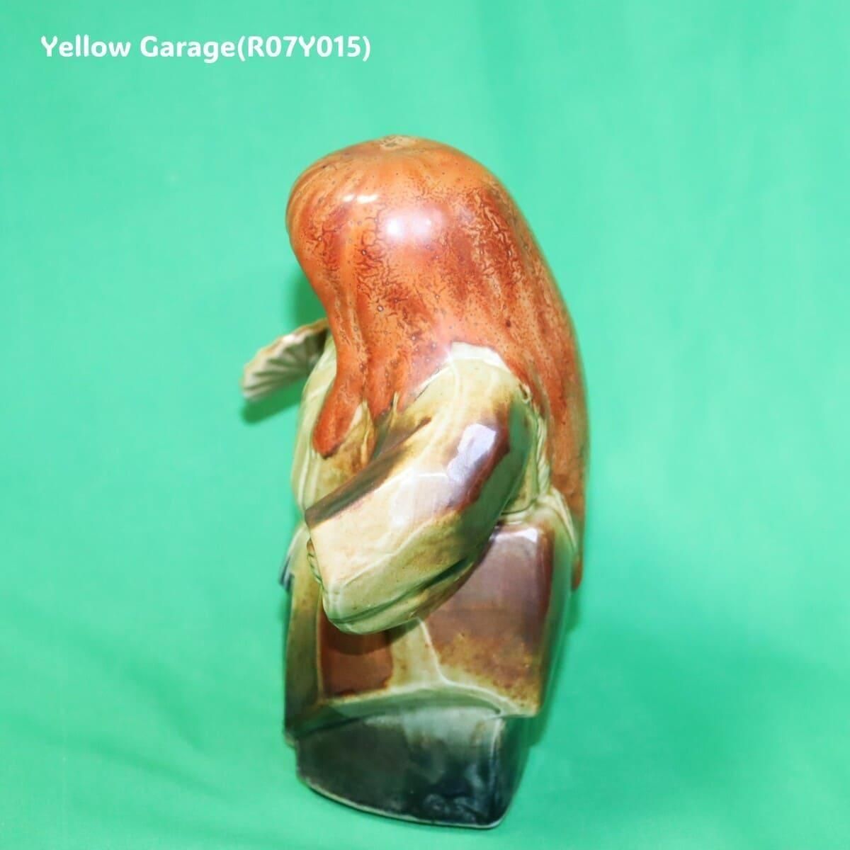 能面陶人形「翁」｜伝統芸能の雅を宿す陶製フィギュリン（高さ15cm