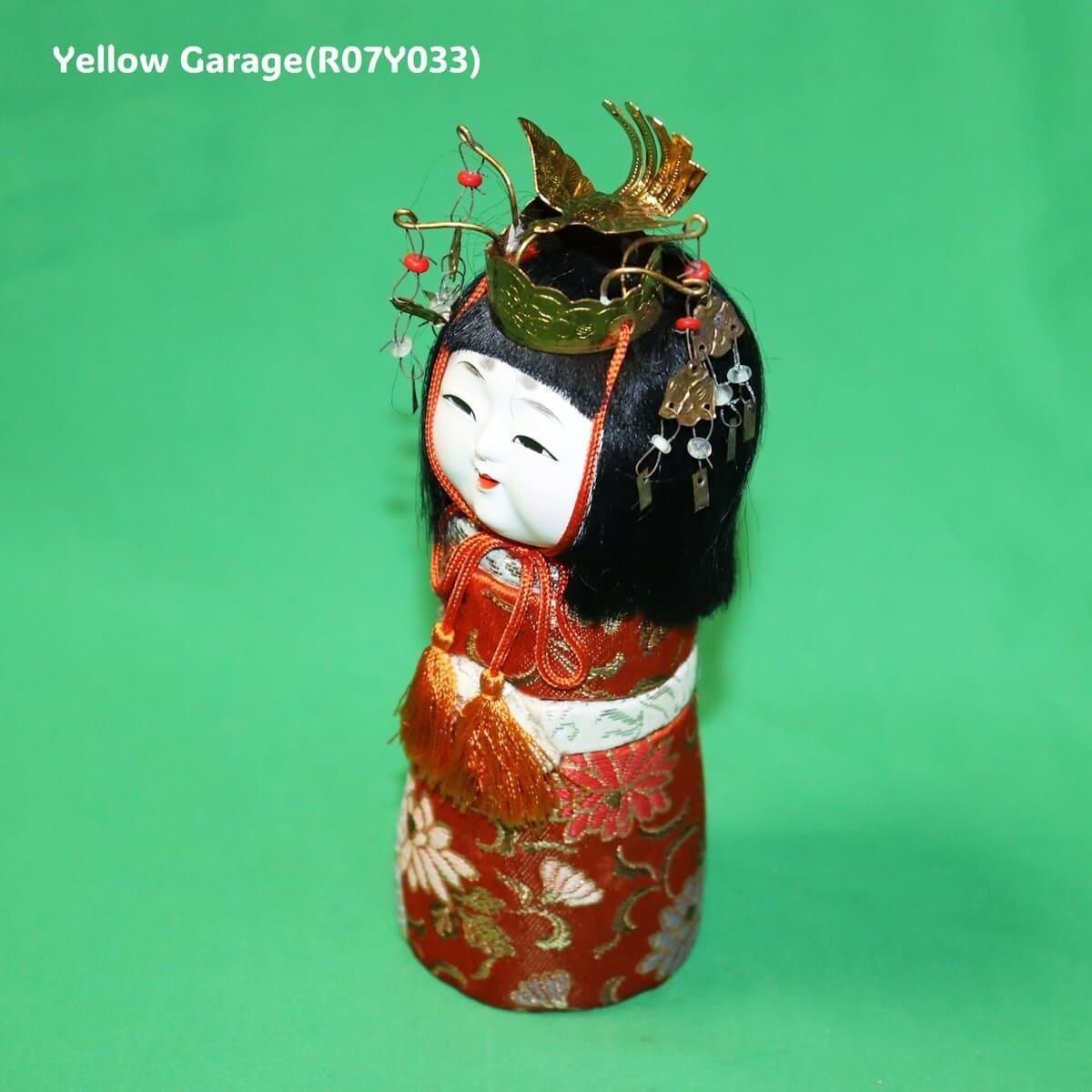 木目込み立ちびな 16cm 日本製 輝く鳳凰冠付き