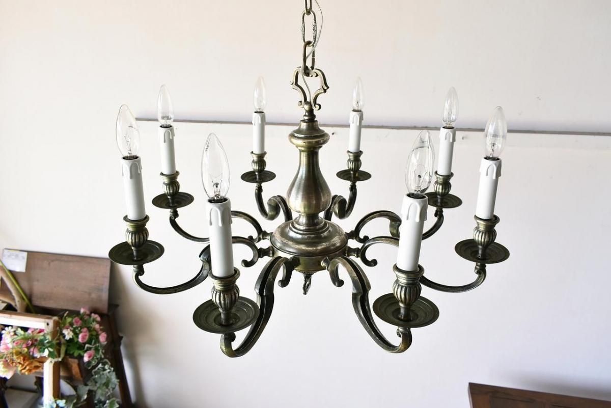 静謐な輝きを放つクラシカルな8灯式シャンデリア【sy85】 - ANTIQUE LEAVES