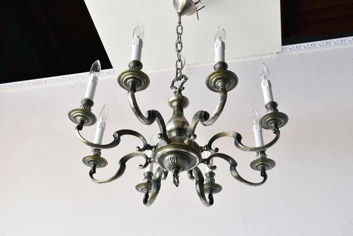 静謐な輝きを放つクラシカルな8灯式シャンデリア【sy85】 - ANTIQUE LEAVES