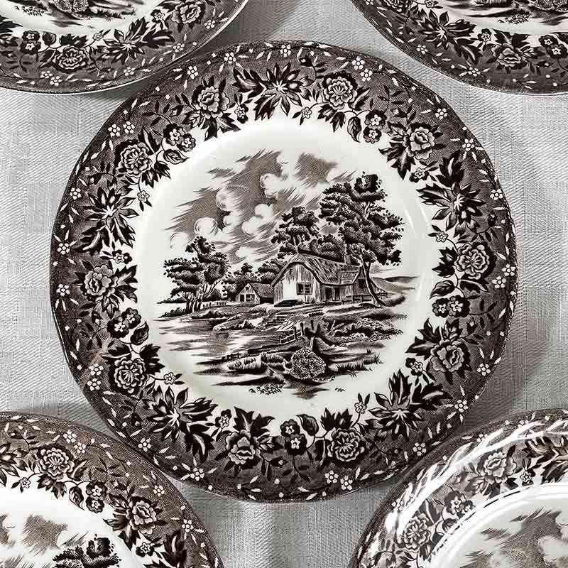ケーキ皿 デザートプレート パン皿 田園風景 英国製 Grindley 12TWdt21