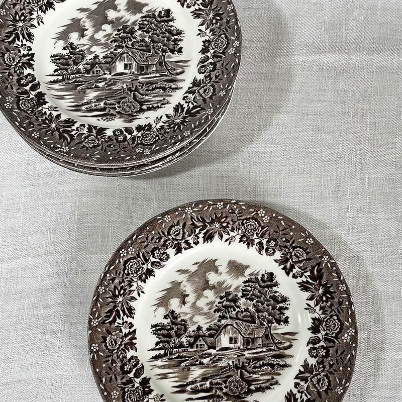 ケーキ皿 デザートプレート パン皿 田園風景 英国製 Grindley 12TWdt21
